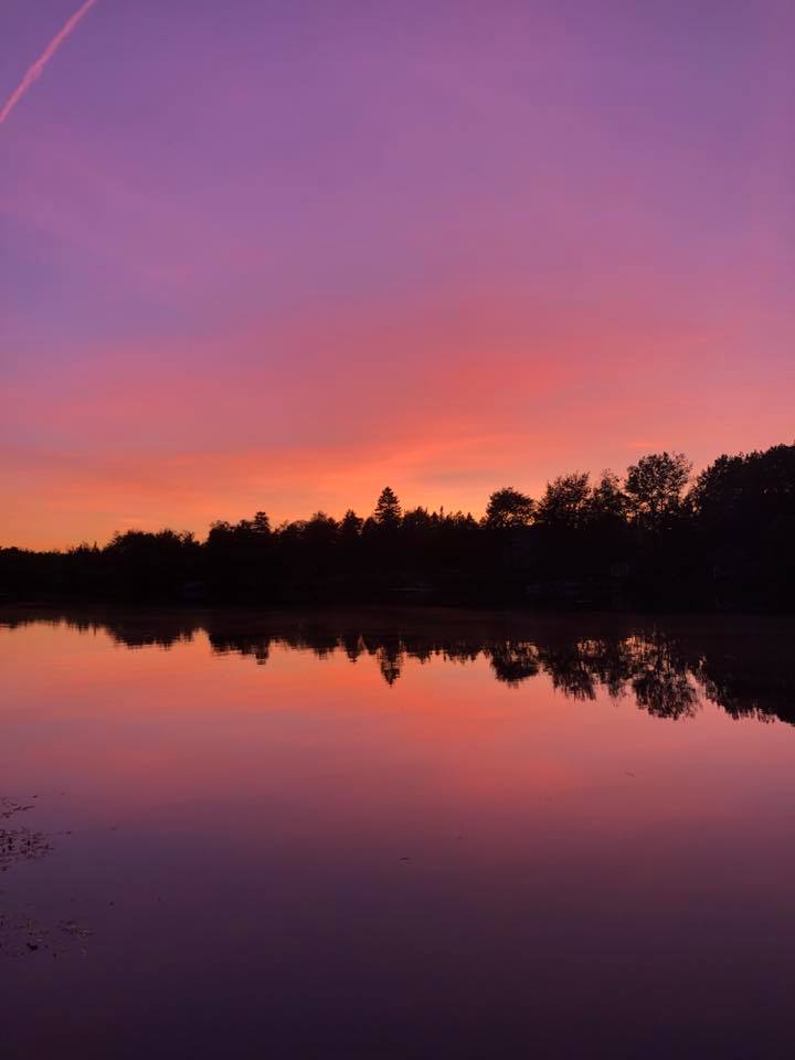 Crepuscule mauve sur le lac Saint-Pierre