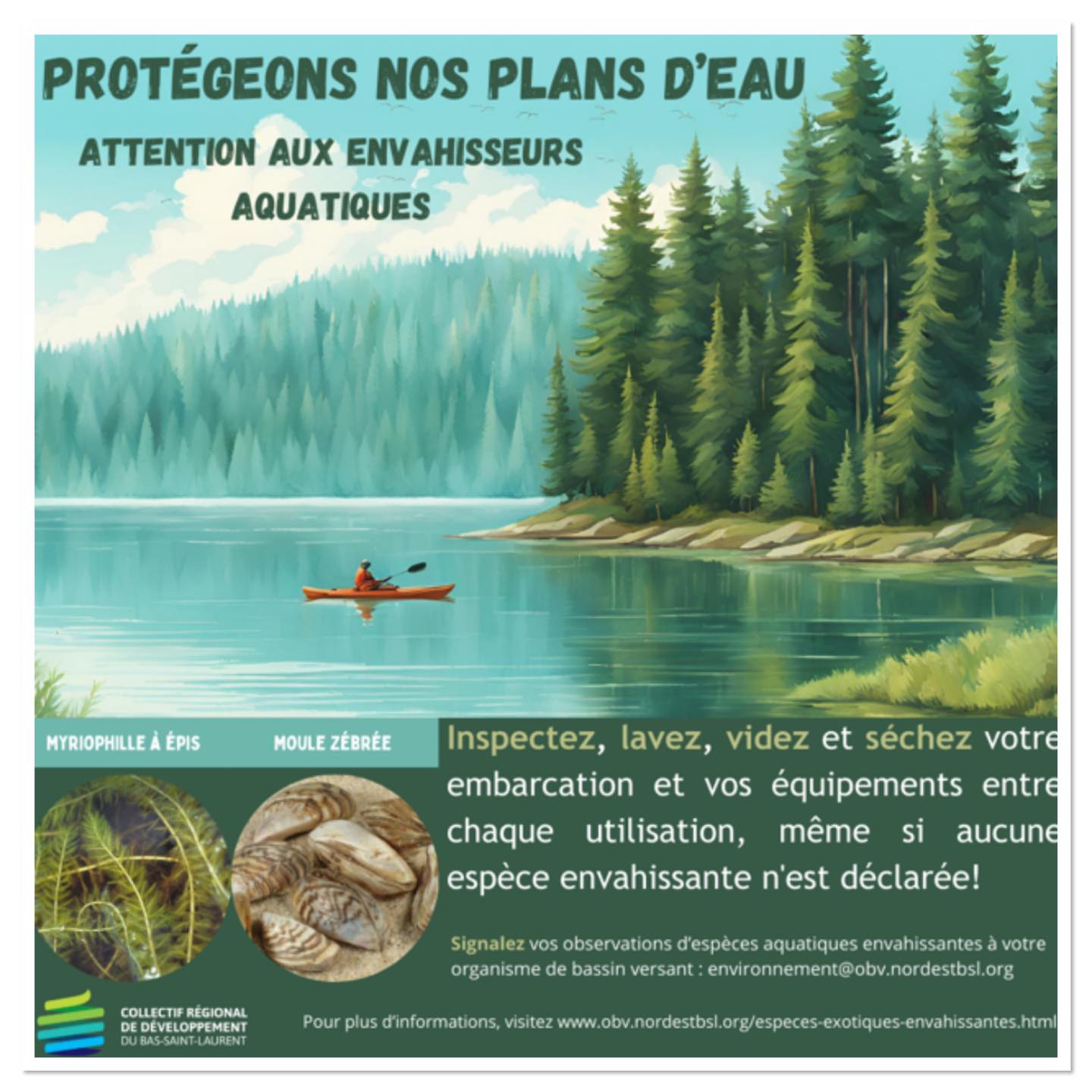 Affiche de prévention des espèces aquatiques envahissantes